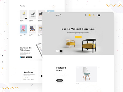 E-commerce Product Landing Page chair landing page design design 2019 dribbbble e commerce shop ecommence grid full time job landing page landing page concept landing page design minimal product trending design typography ui ux uiux design web template design web ui web ui ux xd design