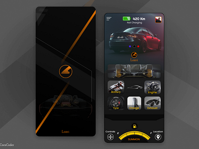 LOZRI - Electric Car App automotive car dark theme electric car figma mobile tesla ui uiux ux