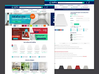 Cladding eCommerce bold brand building business buy cladding ecommerce homepage product productpage sales salesy shop store trade tradesmen ui ux web website