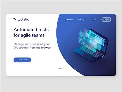 Website Landing Page for a Tech Startup automation blue computer futuristic isometric laptop neon software tech technology tool ui ux web web app web design website website concept