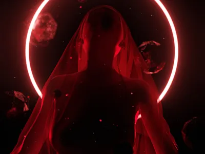 Red Priestess 2019 trend 3d 3d art 3d artist 3drender 3drendering design graphic design graphicdesign neon neon colors neon light neon lights red render rendered rendering renders woman