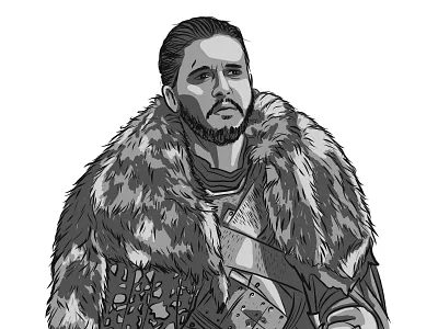 Jon Snow adobe draw game of thrones got illustration jon snow