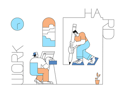 Freelance Illustrator Daily Life editorial freelance designer graphic design life illustration illustrator outline illustration