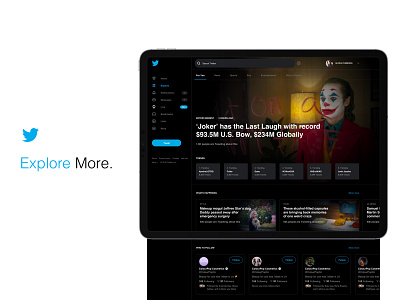 Twitter - Explore More behance design desktop explore feed follow timeline trending tweet twitter ui ui ux ux