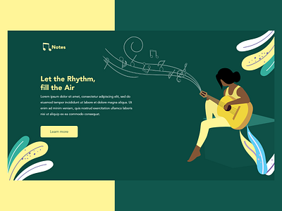 Notes adobe xd design illustration landing page ui uiux vector web design