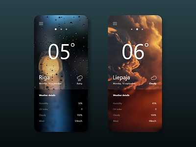 Weather app app app design dark font minimalistic pictures simple simple design ui weather app