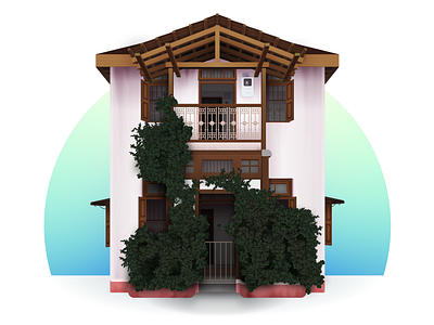 Bandra House architecture home house illustration old vinatge