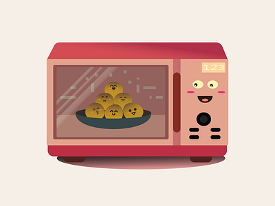 Cute Microwave art artwork cute digitalart face flat flatillustration illustration mbe microwave pixel vector