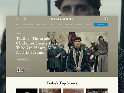 Weekly UI #003 - The New Yorker Homepage Refactoring branding design editorial fashion film homepage illustration magazine new york social media story the new yorker typography ui ux web design
