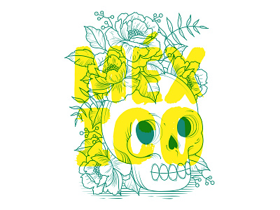 ¡Viva México! carpe diem dead death design dia de los muertos dia de muertos flat flowers illustration illustrator mexico skull vector vector illustration vectorart