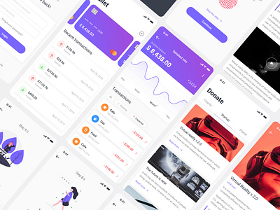 Mobile wallet application app application bank branding clean color design flat homepage illustration minimal mobile payment typography ui ux wallet