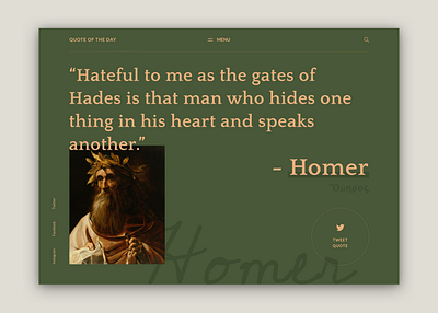 Weekly UI #004 - Quote of the Day branding design homepage icon landing page quote typography ui ux web web design