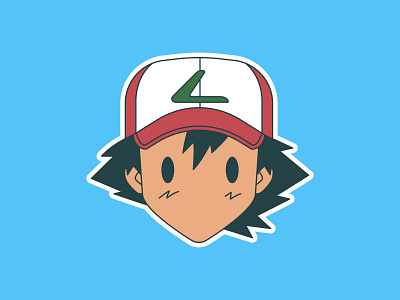 Vectober Day 13 - Ash adobe adobe illustrator ash ash ketchum design flat flat illustration illustration illustrator inktober inktober2019 pokemon sticker vector