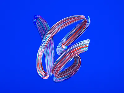 B Paint Stroke c4d design type typo typography visual