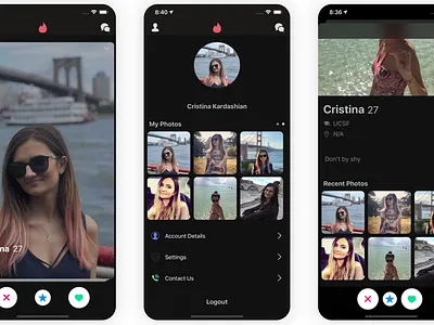 Dating App - Dark Mode app template dating datingapp ecommerce ios mobile mobile app development mobile templates swift template templates
