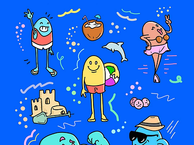 Summer folk cartoon cartoons summer