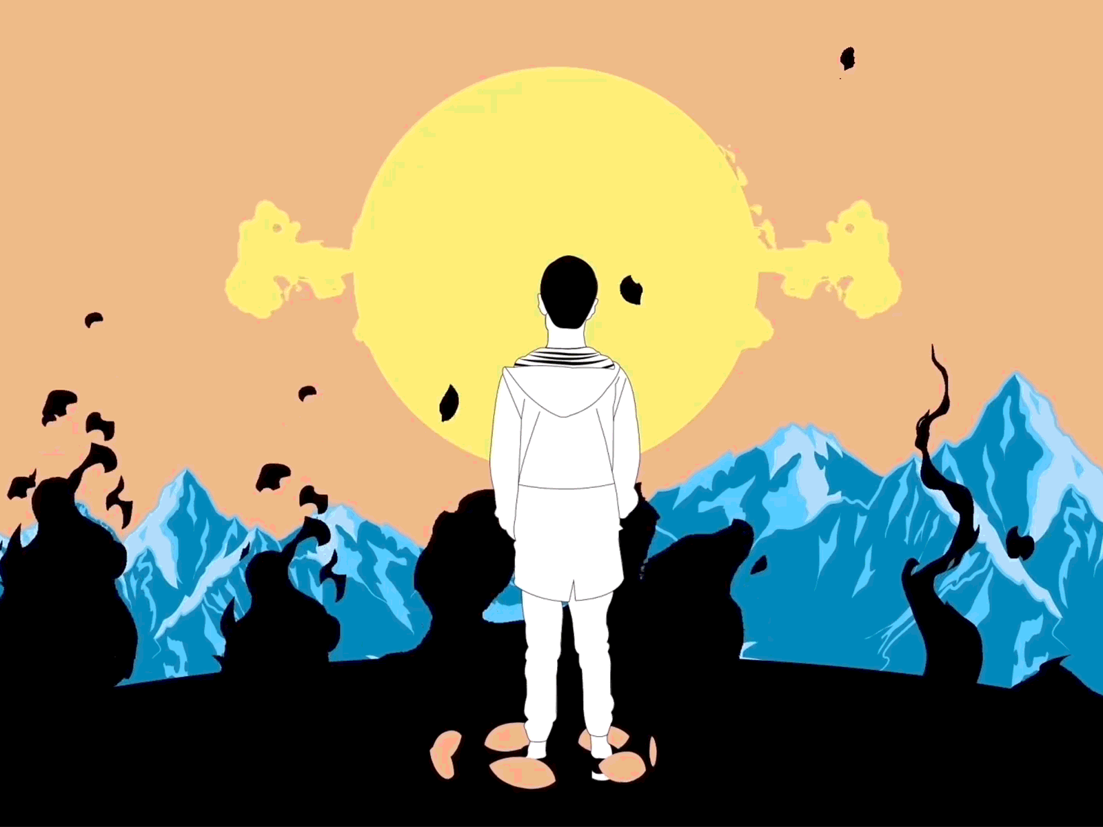 Looking at the dark aftereffects animation 2d dark darkness design devil ilustración motion motiongraphics music