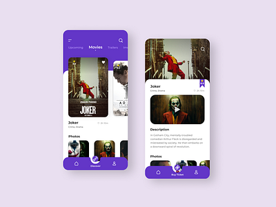 Ticket Booking app app design book booking cinema concept design film joker mobile mobile app movie ticket ticket app ticket booking ticketing tickets webdesign