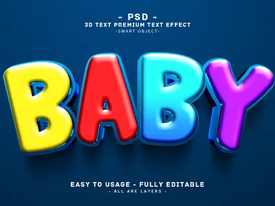 Baby Editable PSD Text Effect Style 3d action baby babytext best blue editabletext effect newtext photoshop pink psd red text texteffect yellow