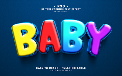 Baby Editable PSD Text Effect Style 3d action baby babytext best blue editabletext effect newtext photoshop pink psd red text texteffect yellow