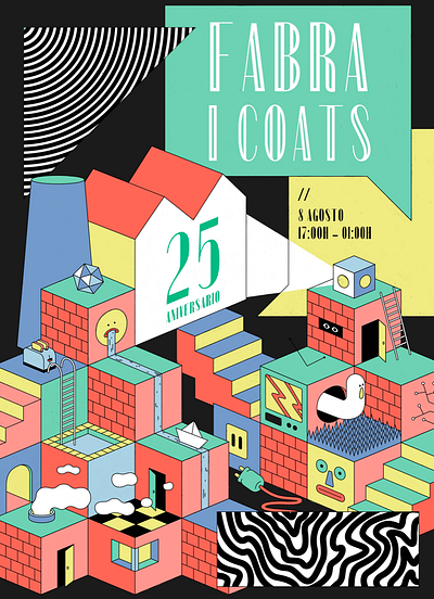 Fabra i Coats 25th anniversary | Art event in Barcelona, 2021 animation gif graphic design illustration illustrator motion graphics poster