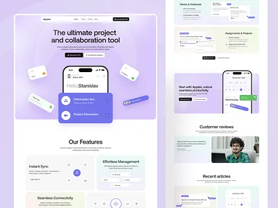 Applex Saas Website Design! dashboard design homepage interface landing page minimal product design saas task task management team management ui web web design webdesign website website design