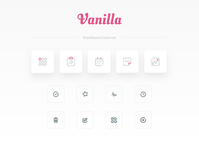 Vanilla Dashboard icons design flat icons illustraion inspiration modern outlines pink ui ux vector web