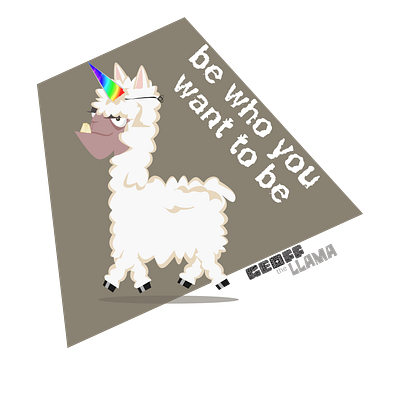 Be who you want to be cartoon rainbow unicorn