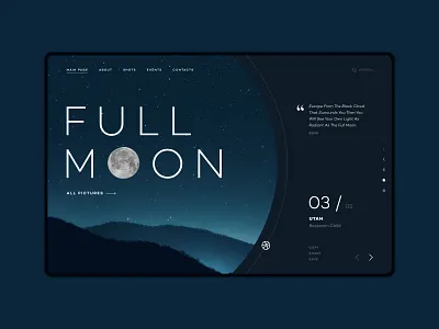 FULL MOON Landing Page landing moon ui design