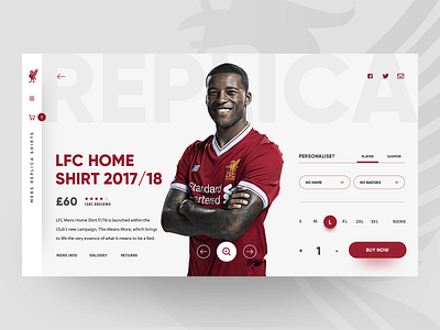 Liverpool FC - eCommerce Concept concept concept design creative eccomerce football football club liverpool liverpool fc premier league premierleague product product page shop soccer sports design ui ux ui design webdesign