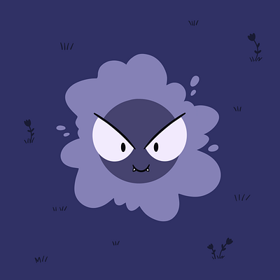Happily Gastly fanart gastly illustration illustrator pokemon pokemongo vector