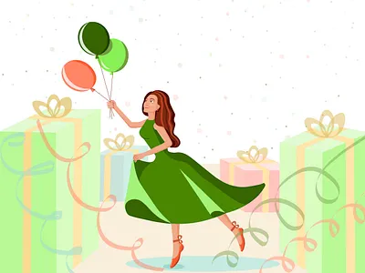 Праздник adobe illustrator illustration logo веселье лента подарки серпантин счастье шары