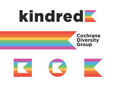 Kindred Cochrane Pride Society - Brand Lock-Up badge badge design branding branding design design illustration inclusion lgbtq logo logo design typography