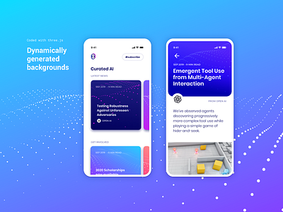 Dynamically generated backgrounds ai app article background blog card concept design dots generate gradient ios ios13 iphone openai pattern sketch terrain ui ux