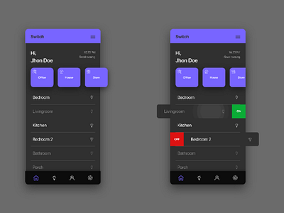 Switch app UI dark electricity ui app mobile