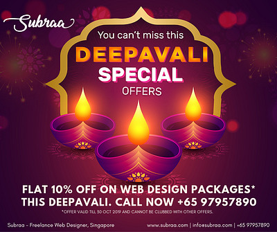 Diwali Promotions Subraa Offers Web Design Services in Singapore design offer logo design logo design singapore logo designer logo offer offer web design services singapore subraa web design web design agency web design and development web design company web design singapore web designer web site design website design website designer website designer singapore website development