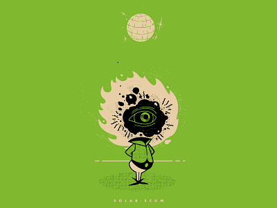 SOLAR SCUM bad guys club halftone halloween illustration line monster