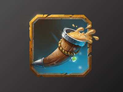 Viking Horn Filled With Mead 2d drawing digital illustration game icon game icon design icon design icon drawing