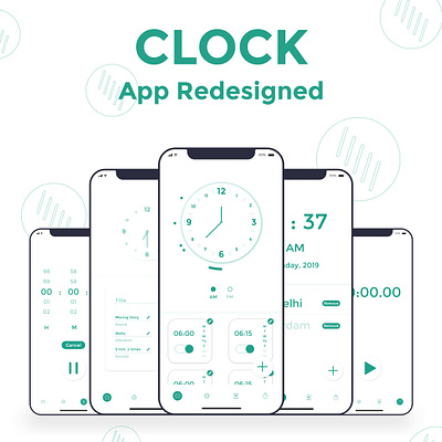 Clock App Redesign aesthetic app challenge color design pastel redesign ui uiux vibrant