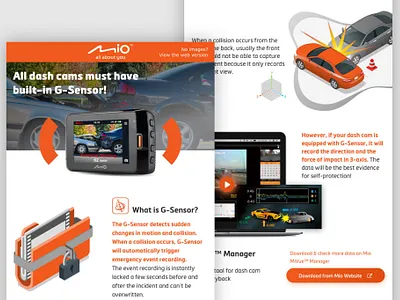 Mio Class newsletter, En. branding dashcam edm newsletter ui