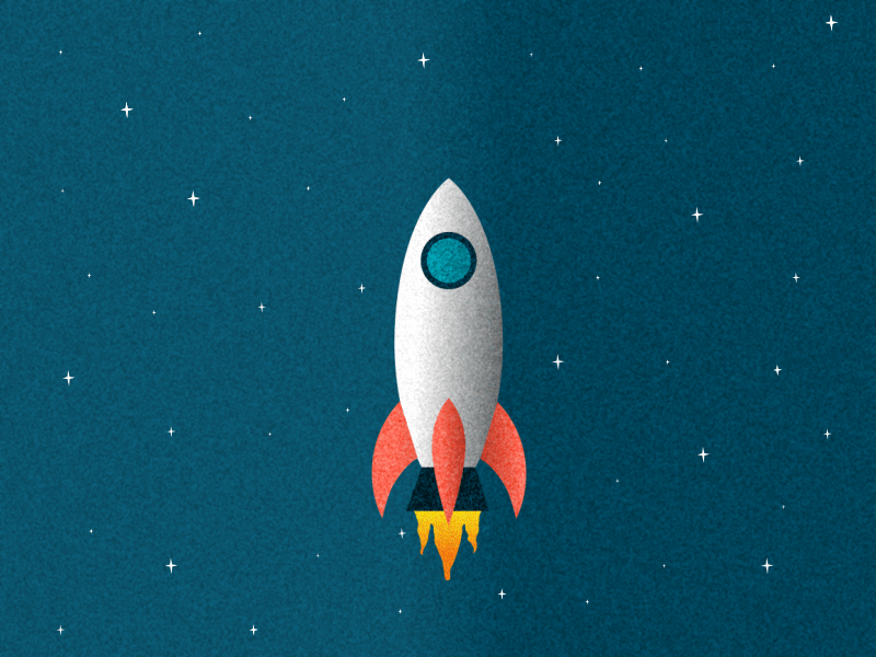 Rocket animation after effects animation clean design illustration minimal vector