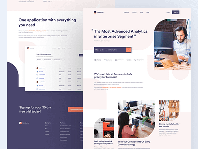 Flat Metrics Landing Page analytics landing landing page minimal ui uiux ux web webdesign website