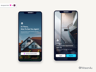 TINDER For Real Estate adobe xd design ios app minimalistic mobile app design property property search real estate real estate agency real estate search tinder ui ui kit uiux user experience