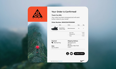 Day17 - Email Receipt 100daychallenge acg dailyui design ecommerce email email receipt nike shopping ui