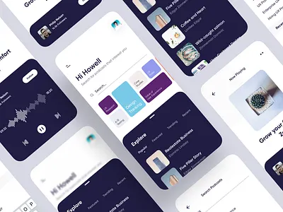 Podcast Mobile App audio app audio player booking app card finance live chat live streaming music play player podcast podcast mobile app uiux design podcasting podcasts product social startup streaming streaming app uiuxdesigner