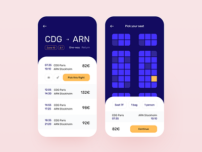 Daily UI 68 — Flight Search app branding colorful daily ui dailyui dailyuichallenge design flight flight booking flight search seat seat reservation travel travel app ui ux