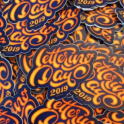 Lettering Day 2019 flourishes lettering script sticker