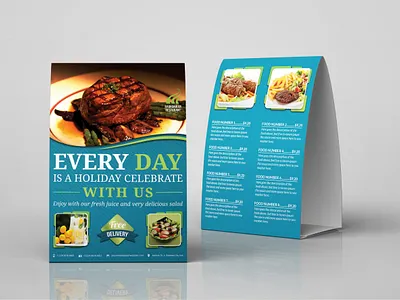 Restaurant Table Tent Template cafe cafe table tent chicken food coffee cool creative design elegant fabric texture fast food food food menu hotel menu list menu menu design modern modern menu orange print template