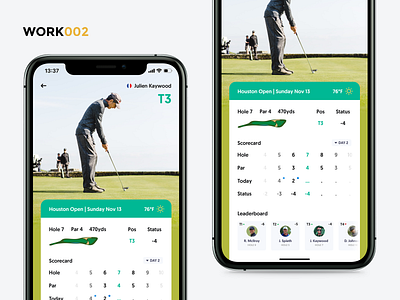 Live Golf Score - Mobile concept adaptive design app creative golf mobile ui modern ui ux web design