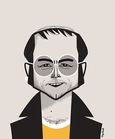 Rocketman adobe creative cloud adobe illustrator caricature diego riselli elton john fanart midcenturymodern movie retro rocketman taron egerton vector vector illustration wacom cintiq